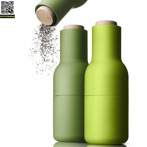 Набор мельниц для специй Bottle Mini (2 шт) Набор мельниц для специй Bottle Mini (2 шт)Для дома<br>Это больше чем просто мельница для соли и перца. С помощью Bottle Mini можно молоть собственные смеси из пряностей.<br>Цвет зеленый (высота -20 см)<br>Дизайнер Norm Architects<br>
