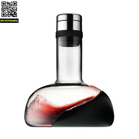 Декантер Wine Breather Декантер Wine BreatherДля дома<br>Декантер для вина Winebreather разработан таким образом, что ни одна капелька вина не прольется в процессе декантации. Декантер надевается на горлышко бутылки и переворачивается. Кроме того,остатки вина можно таким же образом перелить обратно в бутылку.<br>С помощью Wine breather от Menu декантировать вино можно всего лишь за 2 минуты, в отличие от стандартного процесса, занимающего несколько месяцев.<br>Цвет прозрачный/хром (высота - 21 см)<br>Дизайнер Norm Architects<br>