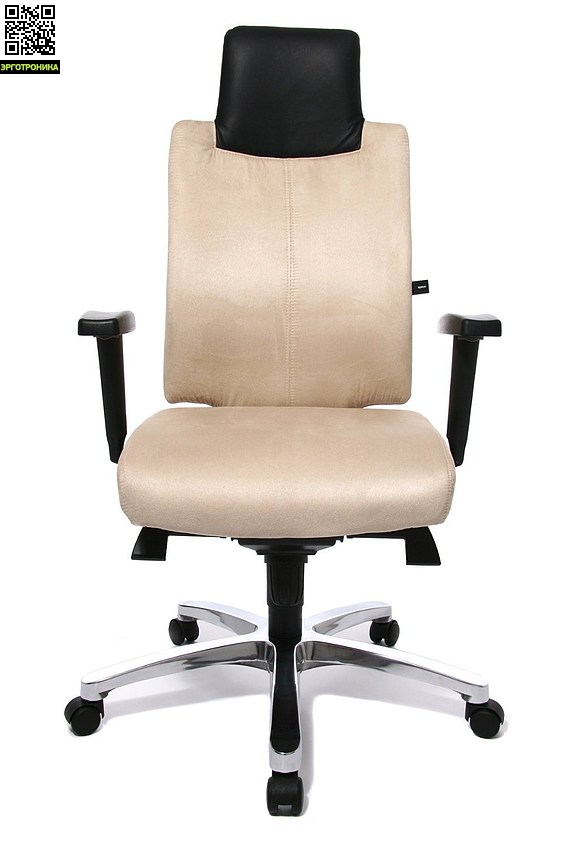 Эргономичное кресло руководителя Sitness Chief 100 Эргономичное кресло руководителя Sitness Chief 100TopStar<br>Эргономичное кресло из микрофибры для руководителей. Контурная спинка с встроенной поддержкой поясницы и спины. Мягкое сиденье с скошенным вырезом края сиденья. В конструкции сиденья используется запатентованный механизм body-balance-tec и специальный механизм качания мультиблок. Кресло снабжено регулируемыми по высоте подлокотниками. Кресло базируется на хромированном пятилучии.<br>