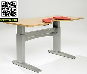 Эргономичный стол SALLI COMFORT Эргономичный стол SALLI COMFORTСтолы<br>Стол Salli Comfort оснащен механизмом электронной регулировки высоты. Высота регулируется в пределах 63-120 см.<br>Размер столешницы - 160х80х2,6 см. В столешнице есть специальная выемка для удобной поддержки рук и плечей. Модель Salli Comfort предназначена для использования в небольших офисах или дома и может быть использована как компьютерный стол.Пожалуйста, обратите внимание, что красная поддержка локтя показанная на изображении не входит в цену.<br>