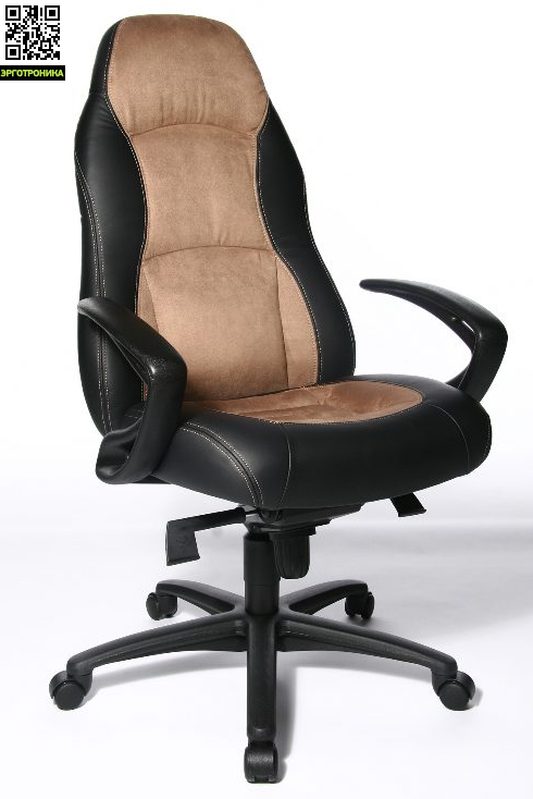 Эргономичное кресло руководителя Speed Chair Эргономичное кресло руководителя Speed ChairTopStar<br>Эргономичное кресло руководителя с комбинированной обивкой из цветной микрофибры и черной искусственной кожи. Большое, мягкое сиденье. Высокая, эргономичная спинка с удобным, встроенным подголовником. В конструкции кресла используется специальный механизм качания мультиблок. Кресло снабжено оригинальными подлокотниками из черного пластика. Кресло базируется на пятилучии из черного пластика.<br>