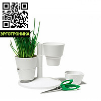 Набор для зелени Herb Stand Набор для зелени Herb StandКухонная эргономика<br>Отличный повседневный предмет для кухни или офиса. В набор входит два кашпо на стойке и ножницы для срезания зелени. Всё в одном месте! Съемные подставки обеспечат удобство и равномерность полива.<br>