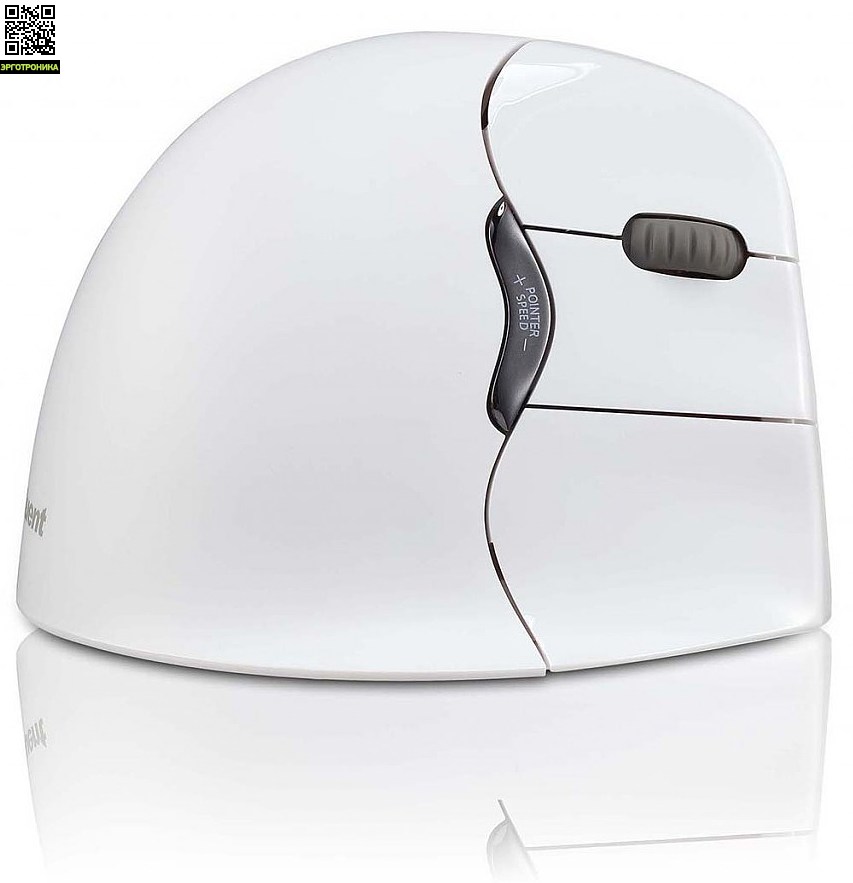 Беспроводная вертикальная мышь VerticalMouse4 Mac (Bluetooth) Беспроводная вертикальная мышь VerticalMouse4 Mac (Bluetooth)Мыши<br>Беспроводная вертикальная мышь VerticalMouse 4 обеспечивает наиболее здоровое положение кисти и препятствует развитию синдрома запястного канала. 6 функциональных клавиш, изменение чувствительности мыши. Беспроводная версия - только для правши.<br>