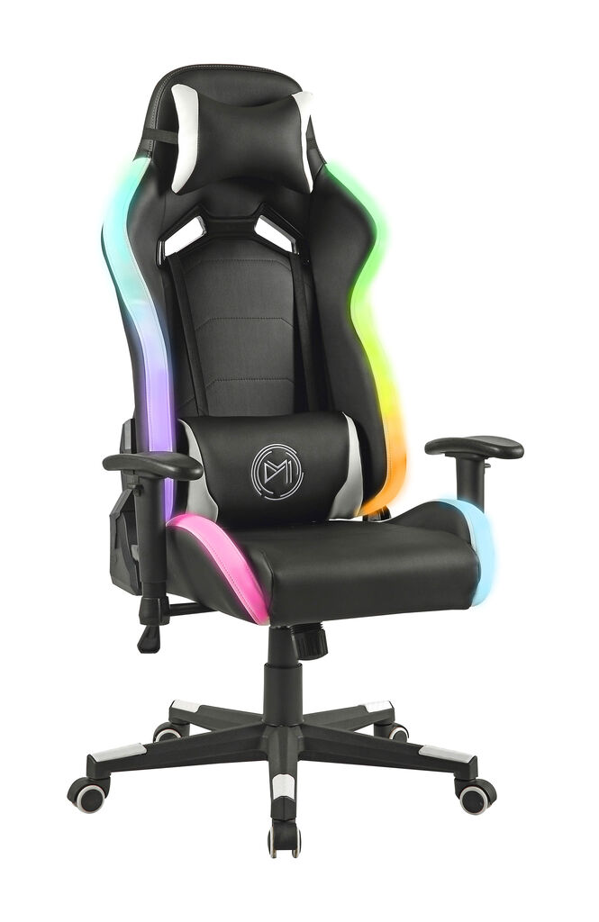 Геймерское кресло VMMGame Astral с RGB-подсветкой (Черный / белый .