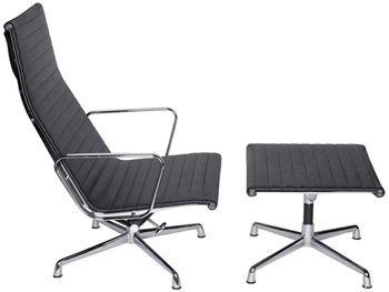 Кресло Eames Style Ribbed Lounge Chair & Ottoman EA124/EA125