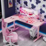 Компьютерный стол угловой EUREKA ERK-L60 розовый