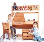 Парта-растишка Школярик-VIP 120 см. с ящичным блоком, двумя пеналами, надстройкой и стульчиком