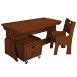 Парта-растишка Школярик С-412, 120 см. с двумя пеналами, стульчиком и  тумбой