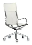 Кресло Mercury HB белая сетка, кожа