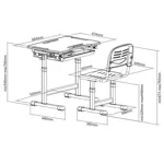 Детская парта-трансформер и регулируемый стул FunDesk BAMBINO