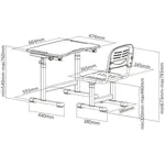Детская парта-растишка и стул Fundesk PICCOLINO II