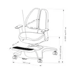 Детское кресло  Fundesk Magnolia Grey (new) Cubby (с подлокотниками, подставкой)